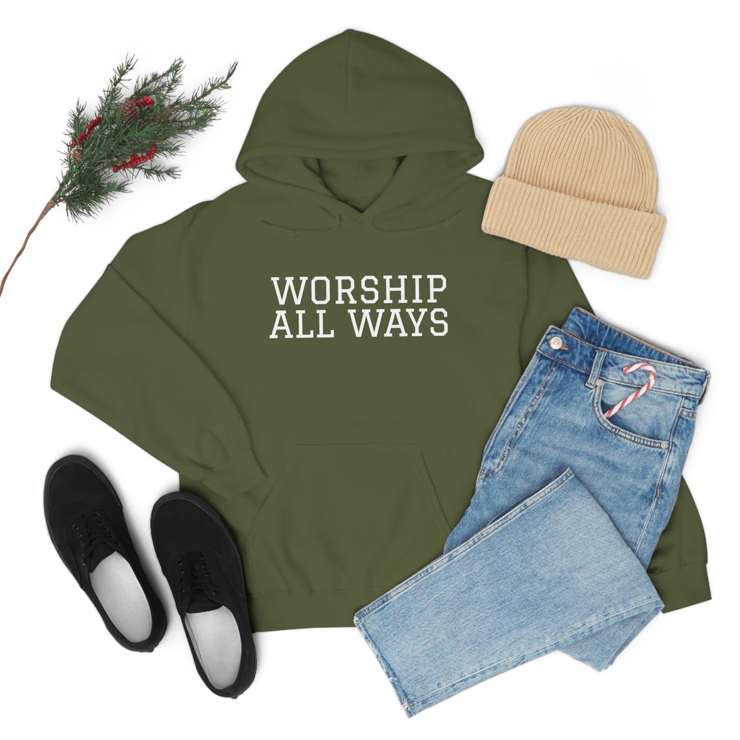 *WORSHIP ALL WAYS* Unisex Heavy Blend™ Hooded Sweatshirt