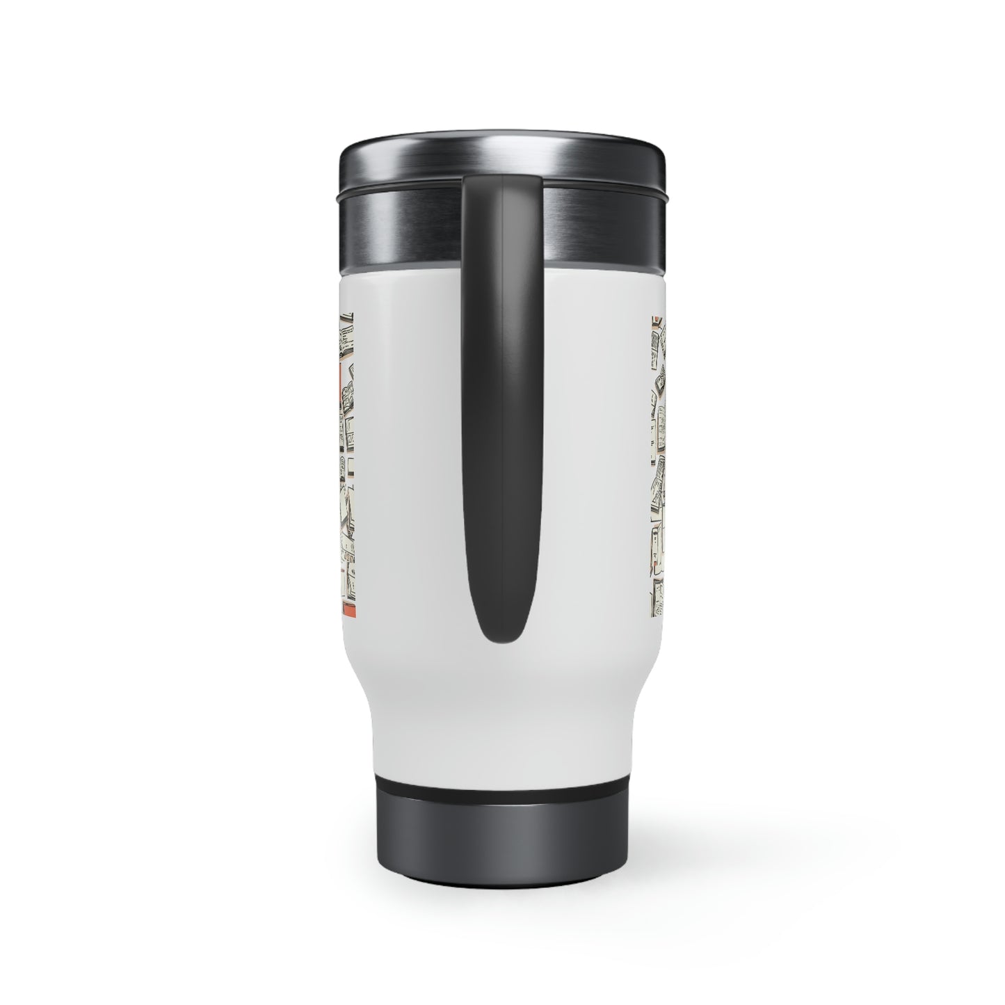 "Books Books Books!" Stainless Steel Travel Mug with Handle, 14oz