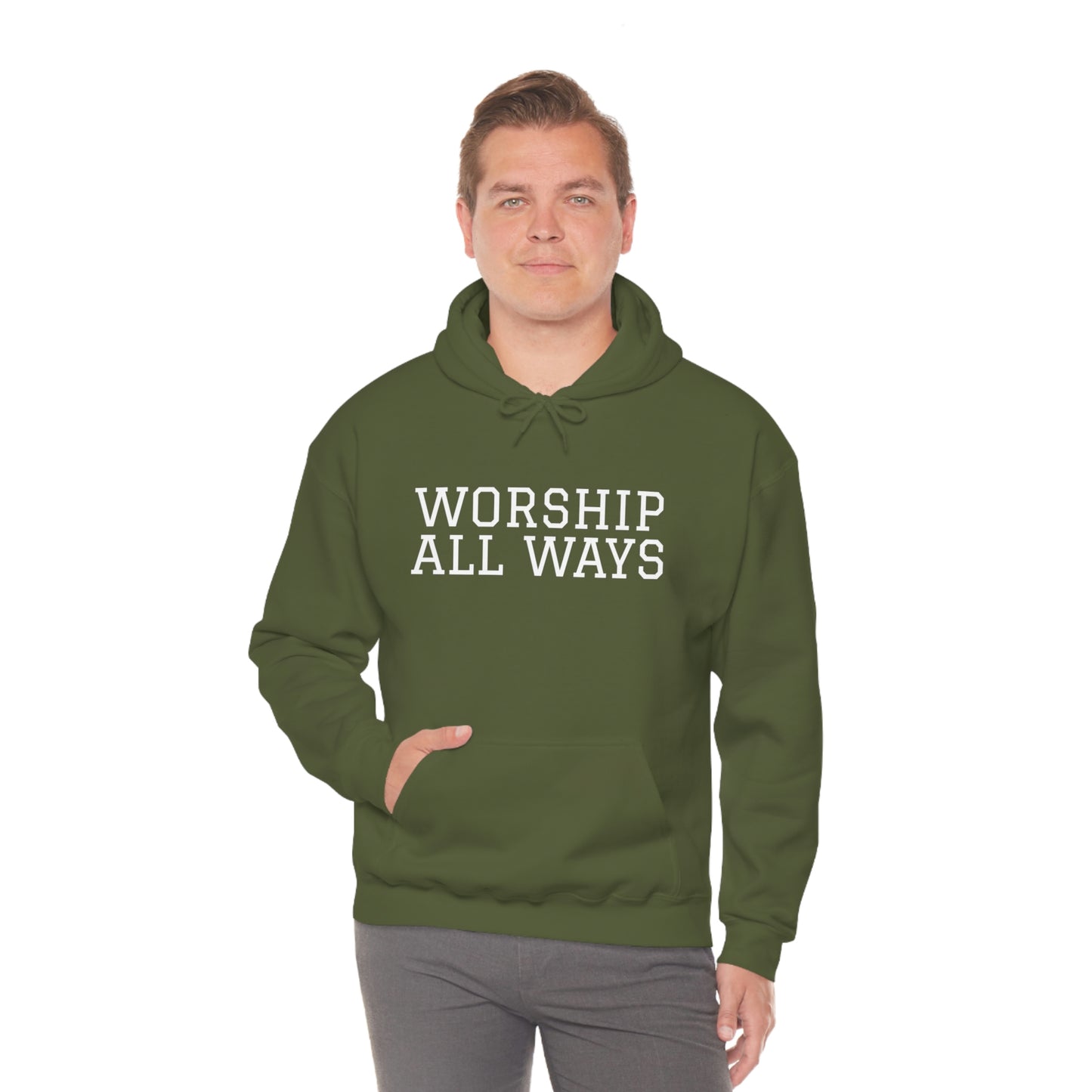 *WORSHIP ALL WAYS* Unisex Heavy Blend™ Hooded Sweatshirt